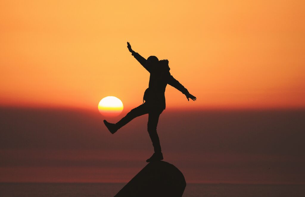 Person Balancing on One Foot